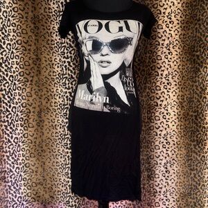 Black Graphic Women's Top Marilyn monroe